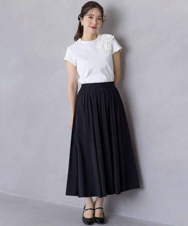 組曲 【レングス調整可能】バウンディングシャーティングスカート ブラック系