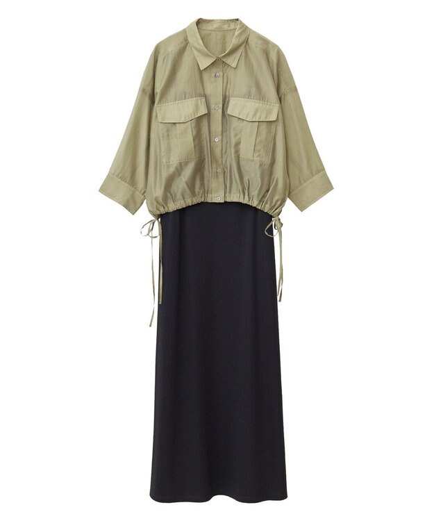 YECCA VECCA 【2点SET】シアーシャツ×Aラインキャミワンピース Purple