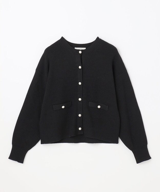 ANY 【手洗い可】パールカーディガン ブラック