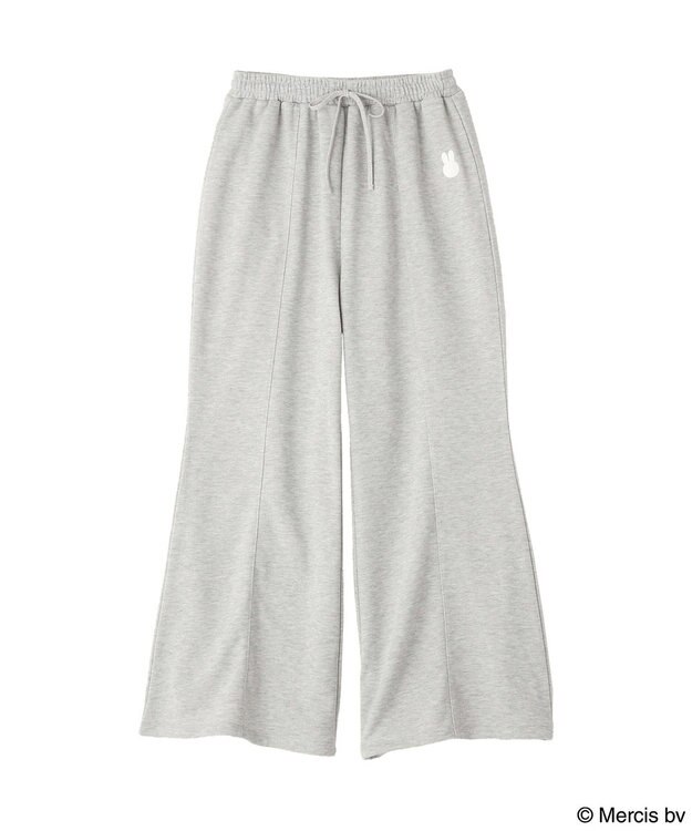 earth music&ecology 【予約】miffy/earth 刺繍スウェットパンツ 杢グレー