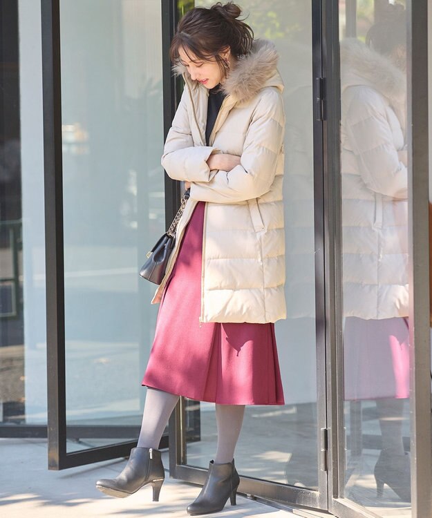 ANY SIS 【洗える】タックマーメイド スカート ローズピンク