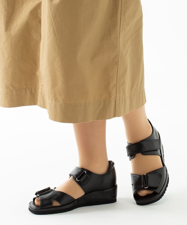 ASICS WALKING ペダラ レディース 2E 4.0CMヒール ブラック系