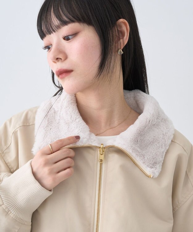 earth music&ecology リバーシブルMA-1 Light Beige