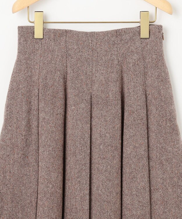 組曲 L 【WEB限定】ネコアシツィード プリーツスカート ダークブラウン系