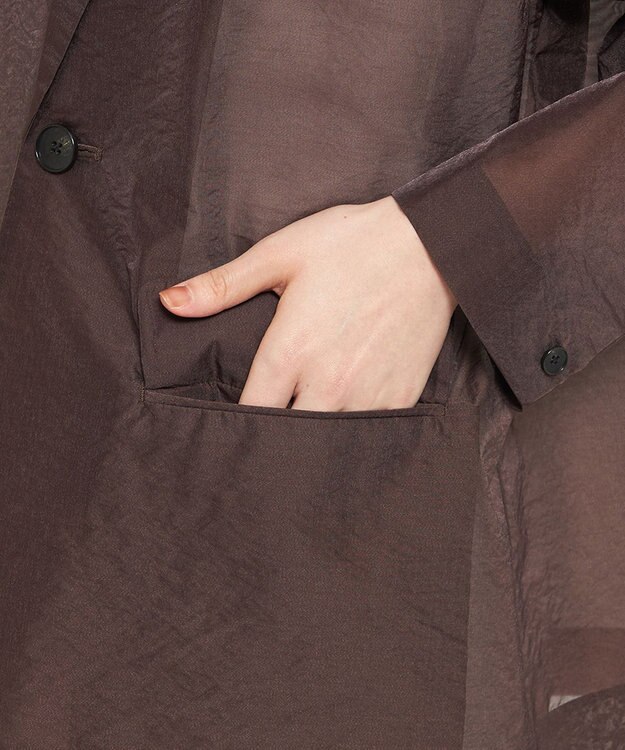 uncrave 【久慈暁子さん着用】シアー オーガンジー シャツ ジャケット ブラウン（佐藤晴美さん着用）