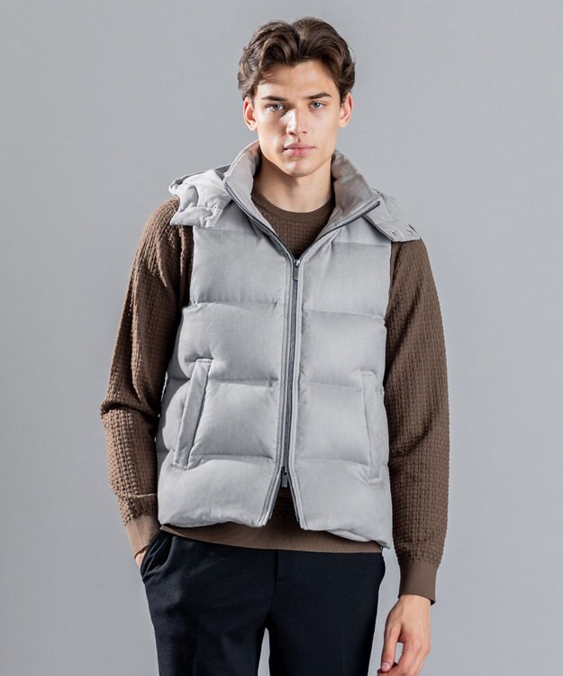 JOSEPH HOMME コマスウェード　ダウンベスト ライトグレー系