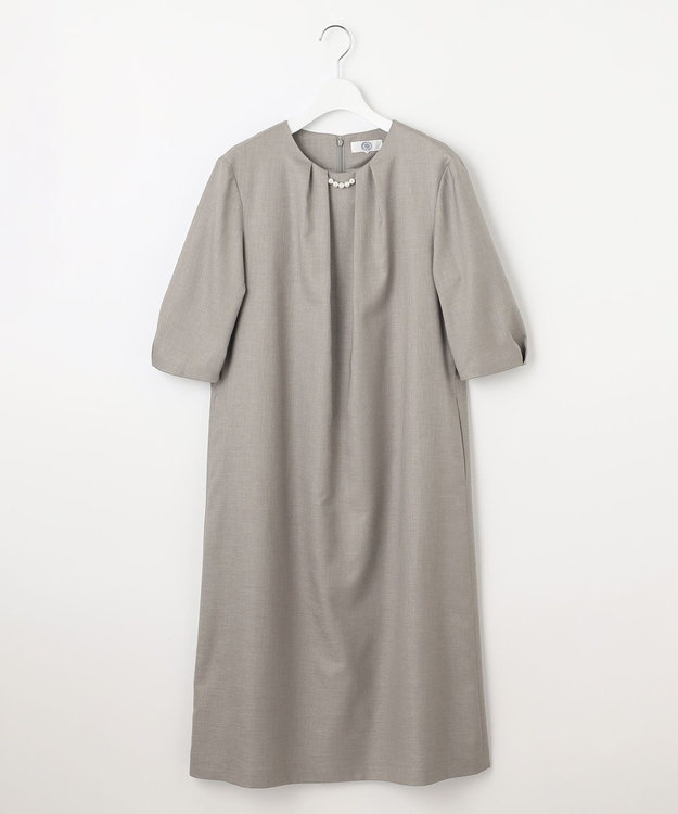 J.PRESS LADIES L 【洗える・UV加工・吸水速乾】OXIJEWELストレッチ ワンピース グレー系