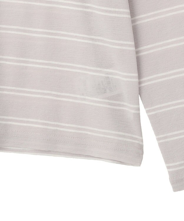 CRAFT STANDARD BOUTIQUE シアーボーダーヘンリーネックロンT Light Gray
