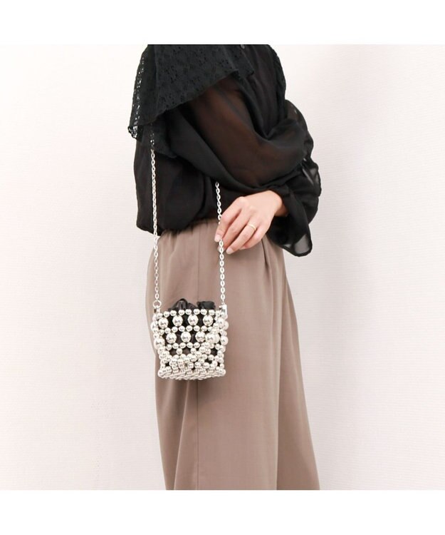 UNBILLION カシュカシュ cachecache / メタルボール2wayチェーンショルダーバッグ シルバー