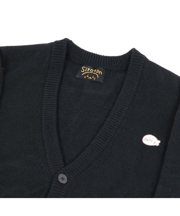 Mother garden しろたん 刺繍ニットカーディガン ユニセックス 黒