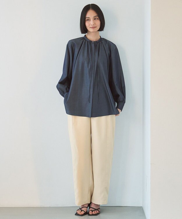 UNFILO カーブワイドパンツ ベージュ