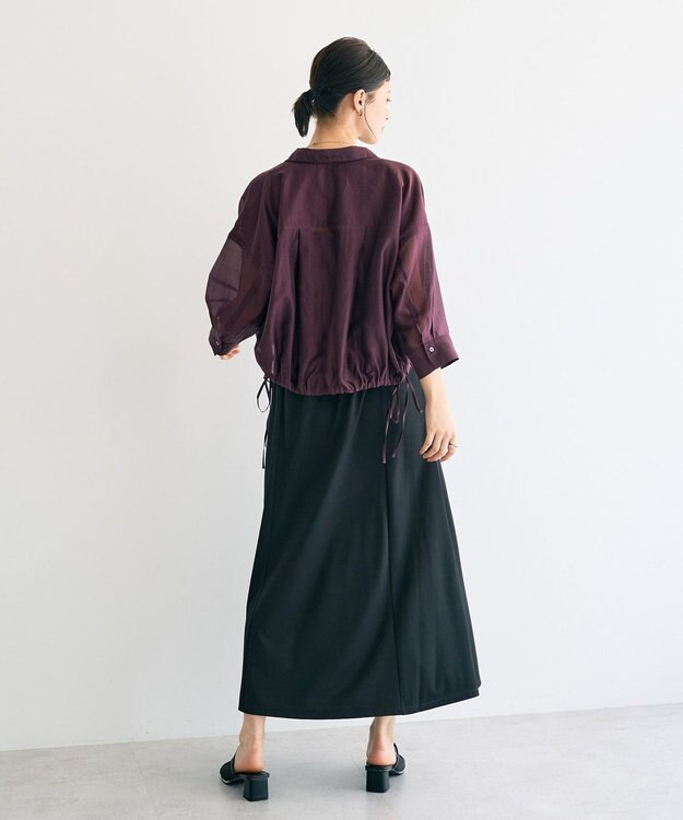 YECCA VECCA 【2点SET】シアーシャツ×Aラインキャミワンピース Purple