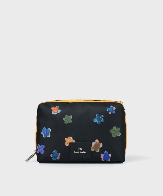 Paul Smith PS Happy インキーフラワーズ プリント ポーチ ブラック
