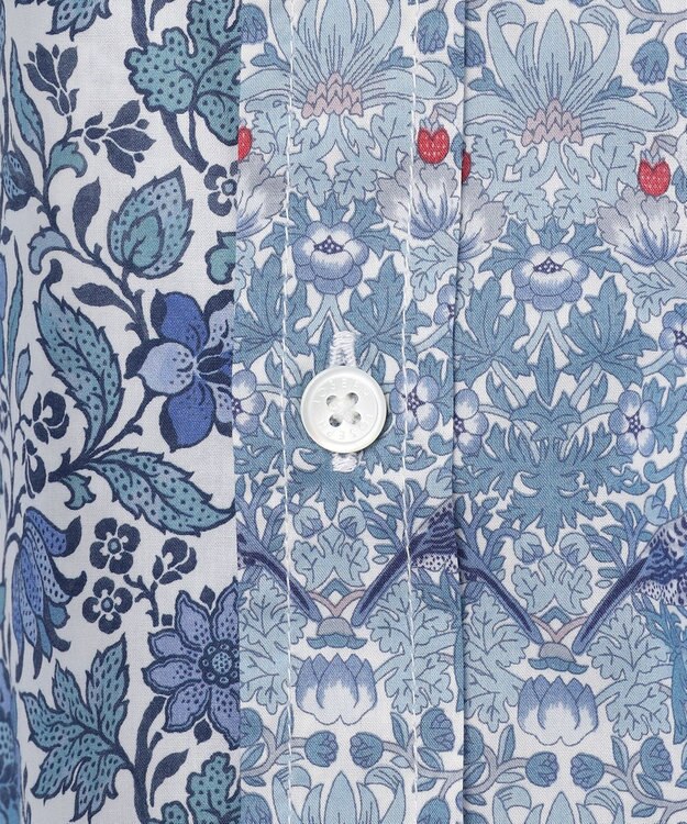 JOSEPH HOMME 【LIBERTY】クレイジーリバティ　半袖レギュラーシャツ サックスブルー系