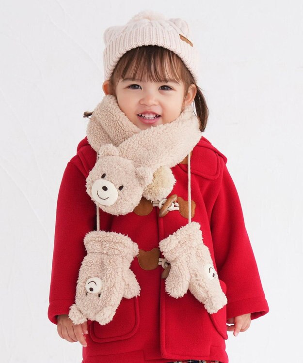 MIKI HOUSE HOT BISCUITS 【1歳-5歳】 もこくま顔ドン ボアミトン ベージュ