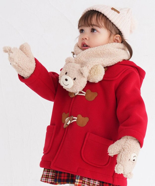 MIKI HOUSE HOT BISCUITS 【1歳-5歳】 もこくま顔ドン ボアミトン ベージュ