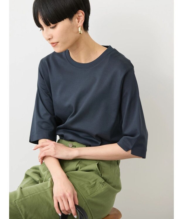 AMERICAN HOLIC ＵＶカット５分袖カットプルオーバー Navy