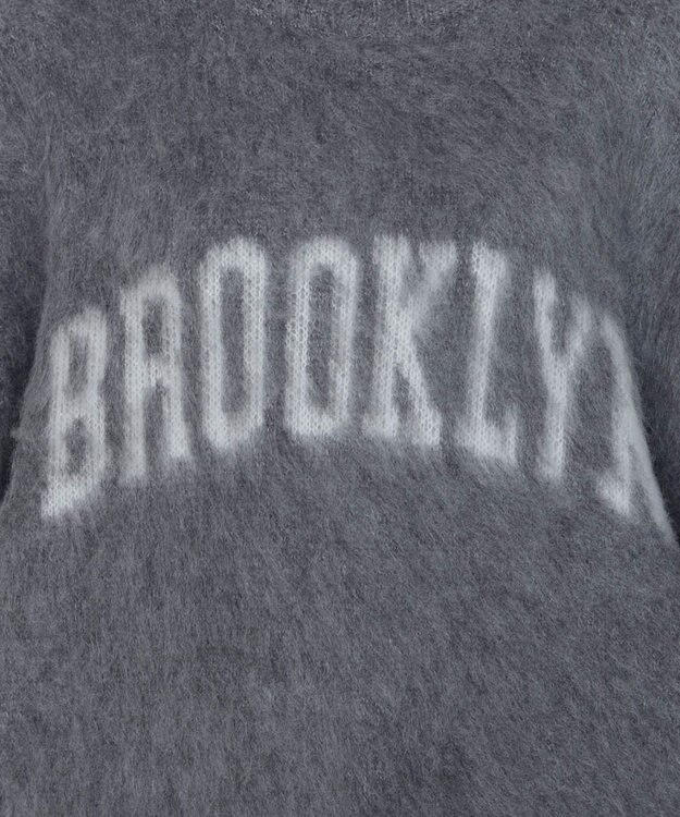 WEGO モヘアタッチBROOKLYNロゴニット グレー