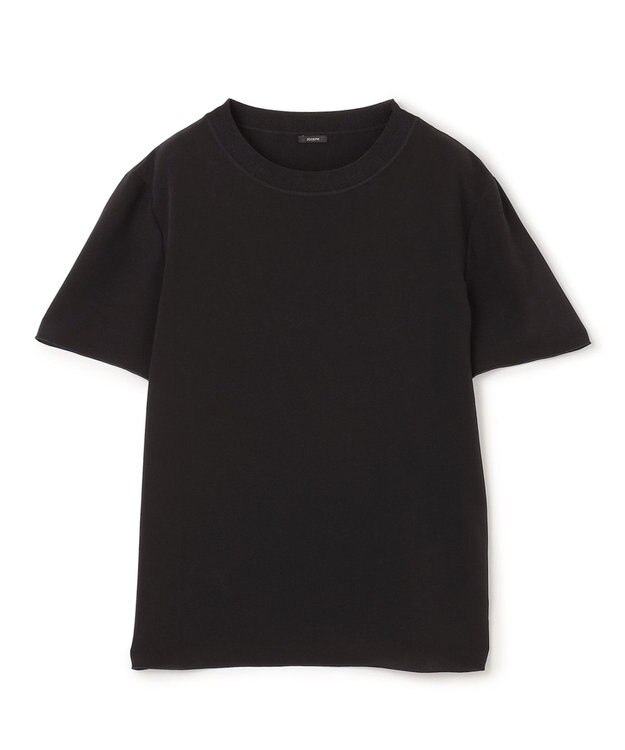 JOSEPH 【FOUNDATIONS・洗える】クレープ ド ソワ　シルクTシャツ Black