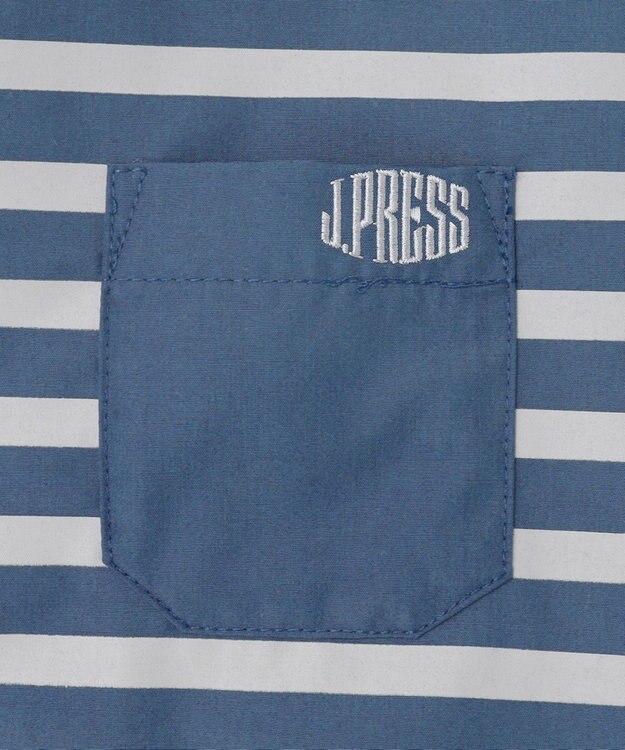 J.PRESS KIDS 【110-130cm】TCブロード パネルボーダープリント シャツ ダルブルー系