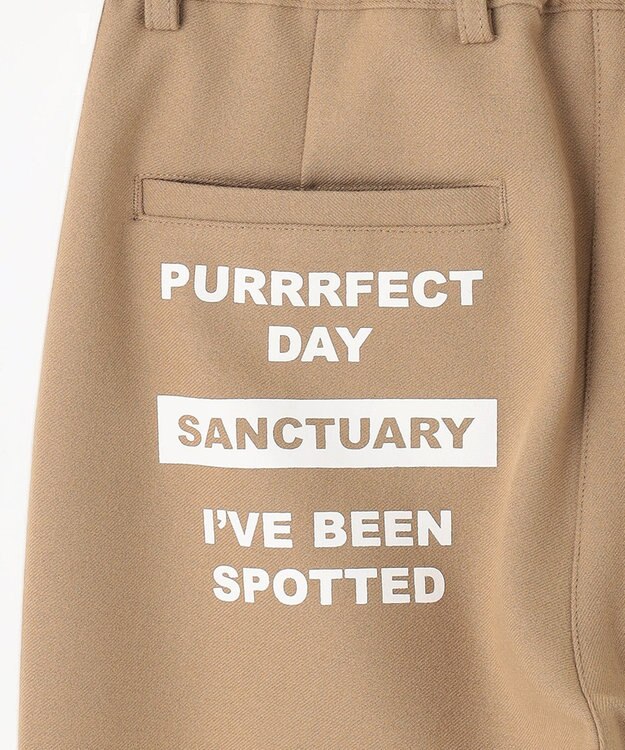 PW CIRCULUS 【WOMEN】【洗える/帯電防止/ストレッチ】ロゴ サイドライン パンツ ベージュ系