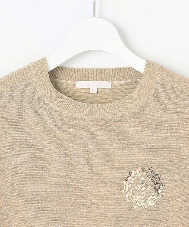 自由区 L 【カタログ掲載・洗える】エンブレム ニット ベージュ