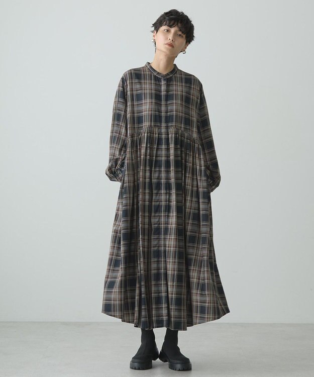 AMERICAN HOLIC エコベロアソートギャザーワンピース Check