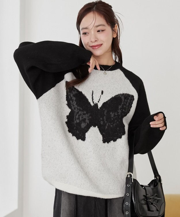 WEGO フラッフィーグラフィックBIGニットプルオーバー 柄8