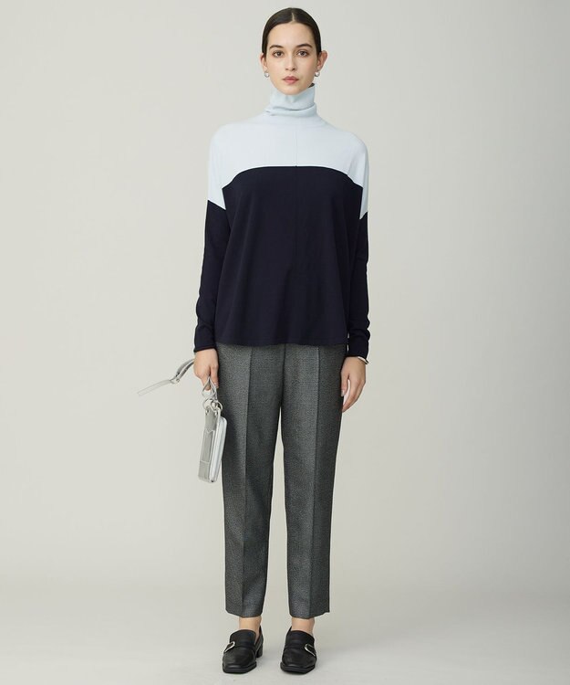 ICB L ウォッシャブルライトウール スティックパンツ ラメチェック