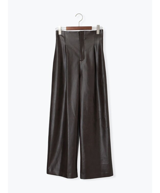 Te chichi フェイクレザーセミワイドパンツ《2025Autumn catalog item》 ブラウン