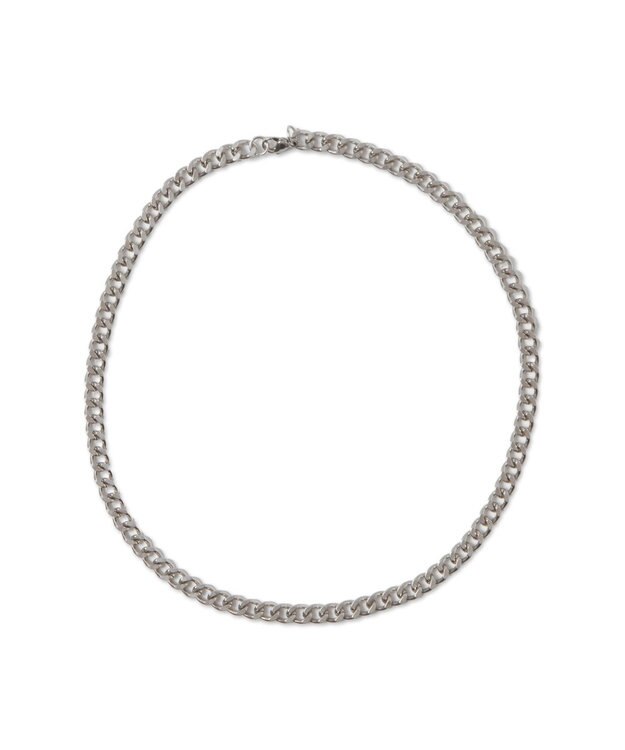 WEGO 【ユニセックス着用ITEM/2点セットネックレス付き/MLサイズ展開】アクセ付きラインリブメッシュプルオーバー ブラック