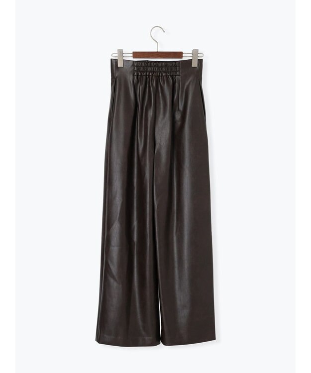 Te chichi フェイクレザーセミワイドパンツ《2025Autumn catalog item》 ブラウン