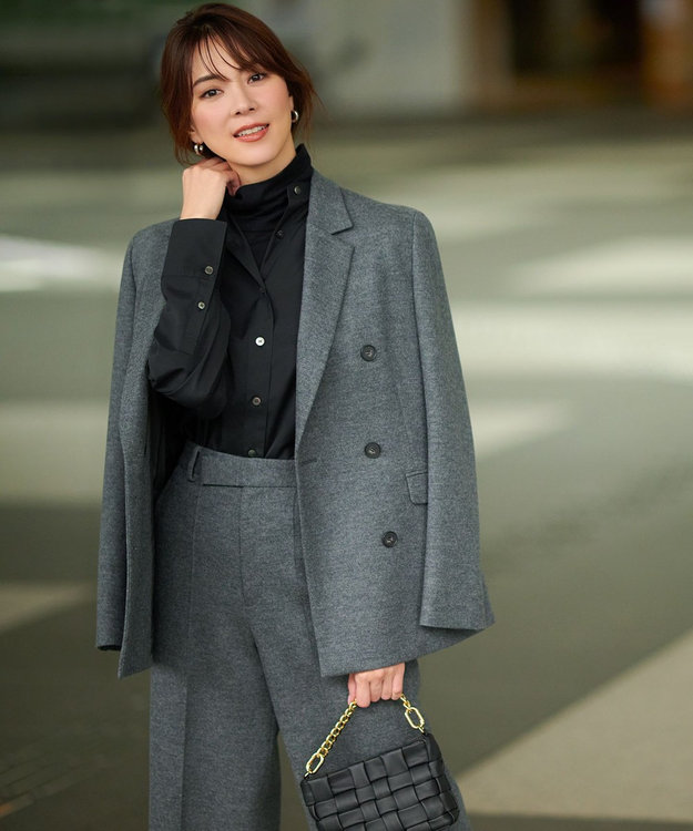 23区 【CLASSY.1月号掲載】スムージーコットン シアー ニット ブラック系