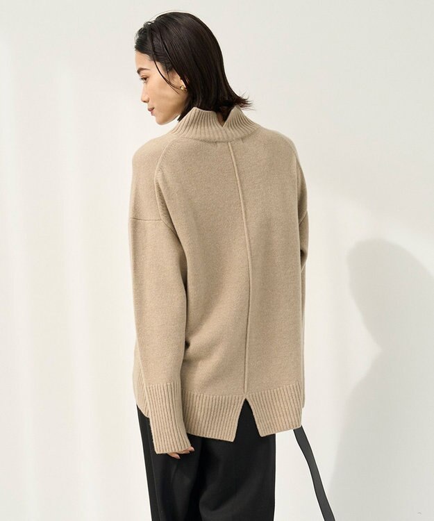 UNFILO カシミヤブレンド ハイネックニット ベージュ