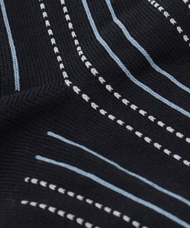 JOSEPH HOMME ピンコンボストライプ　ソックス ブラック系3