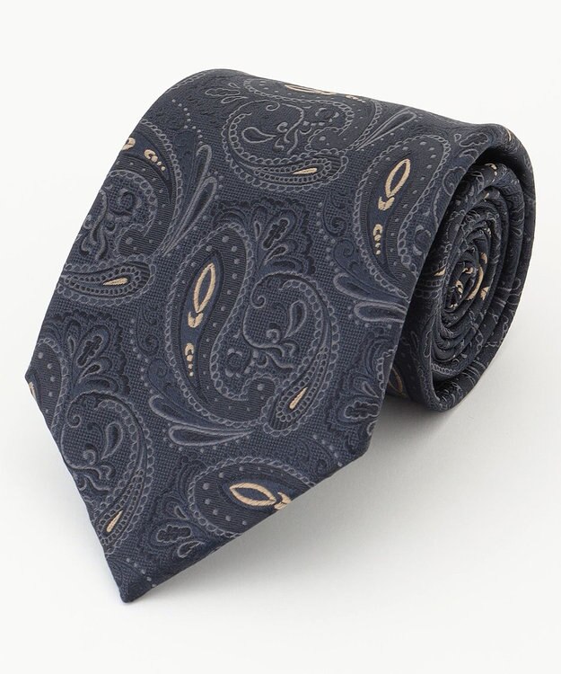KASHIYAMA KASHIYAMAオリジナル【JAPAN MADE】ペイズリーネクタイ ネイビー