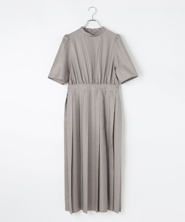 #Newans 〈花乃まりあさんコラボ〉ワイドプリーツワンピース チャコール