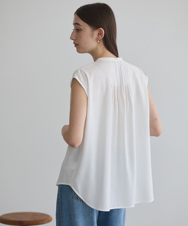 YECCA VECCA 【接触冷感】COOLバックピンタックブラウス Off White
