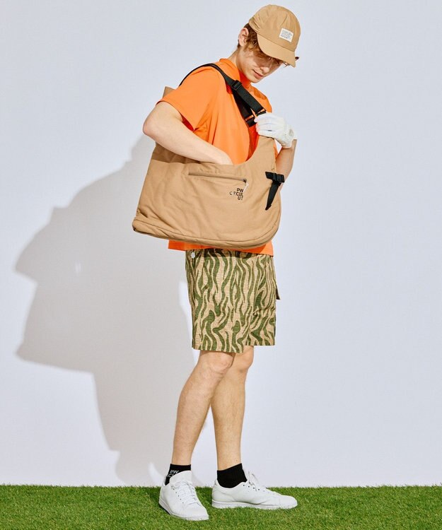 PW CIRCULUS 【吸水速乾 / ストレッチ】【MEN】ストレッチメッシュカノコ ベンチレーションモックT ゴルフ オレンジ系