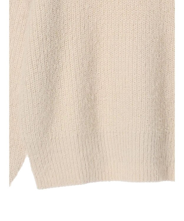 Green Parks フェザーモックネックニットプルオーバー Ecru