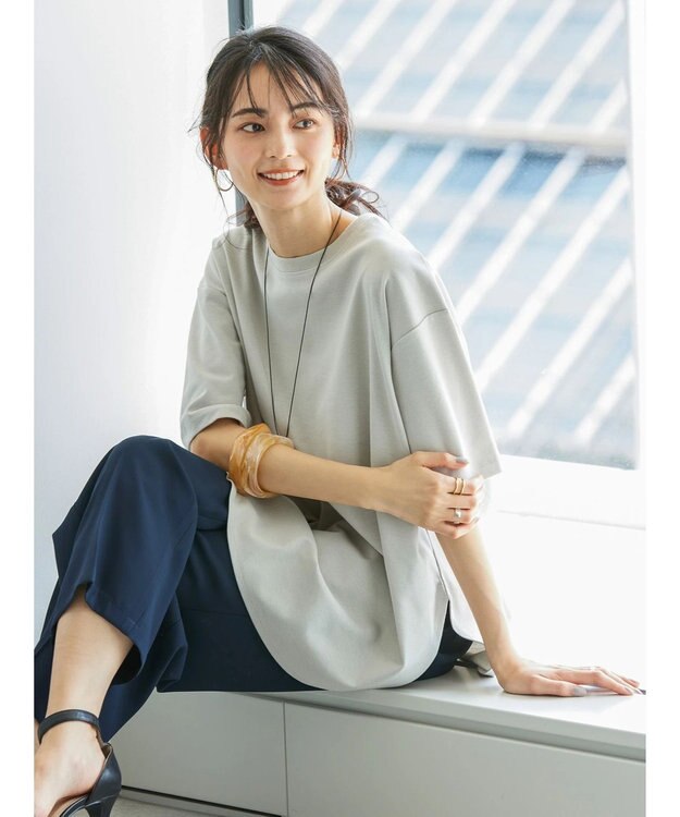 AMERICAN HOLIC 抗菌防臭　Ｄａｉｌｙ！　裾ラウンドカットチュニック Light Gray