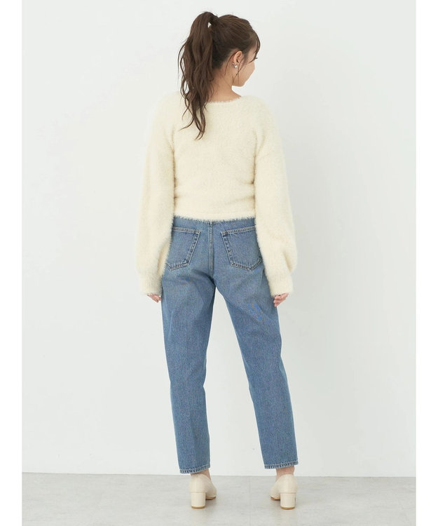 earth music&ecology ファークロスニットプルオーバー Ivory