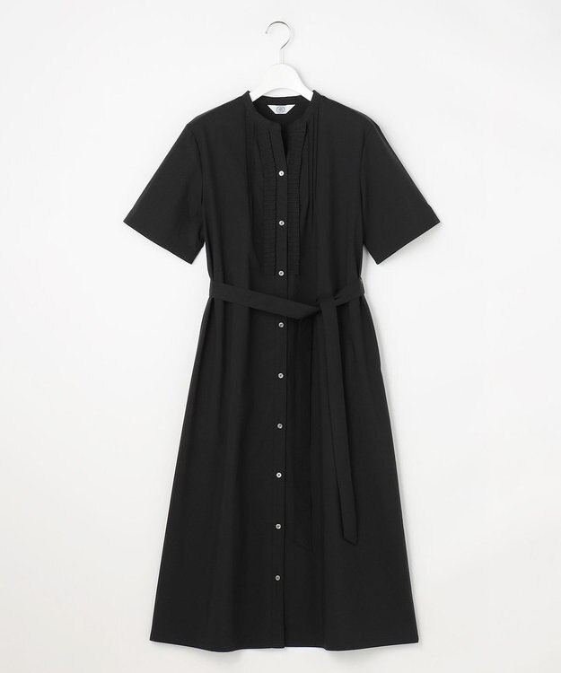 J.PRESS LADIES S 【一枚で着映え】ライトタフタ タックプリーツ ワンピース ブラック系