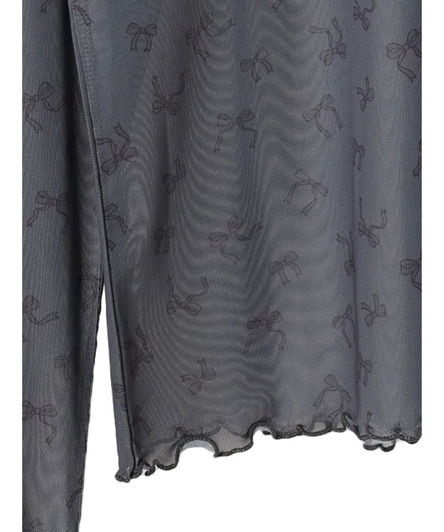 earth music&ecology アソート柄シアーインナー Charcoal Gray