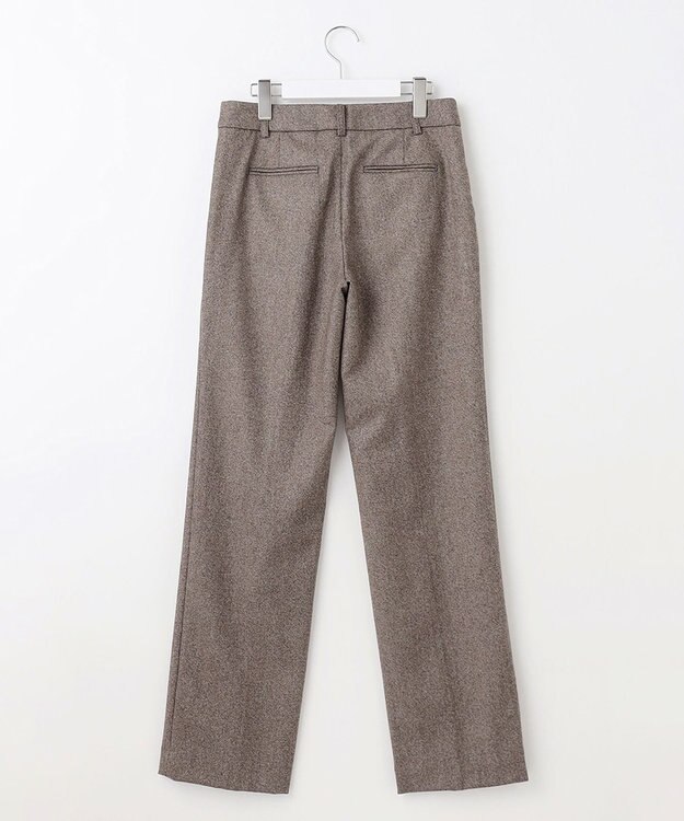 J.PRESS LADIES S 【セットアップ対応】ウールストレッチツイード ストレート パンツ ダークブラウン系