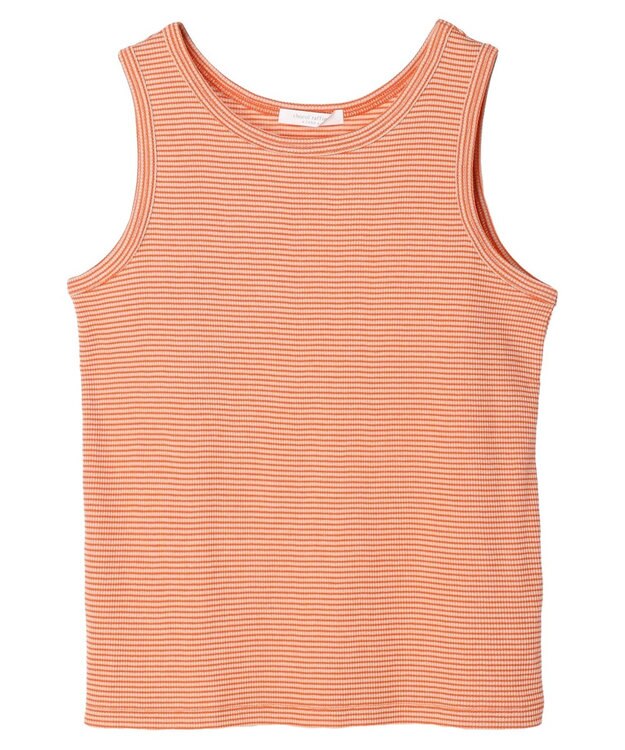 Green Parks ボーダーリブタンクトップ Orange