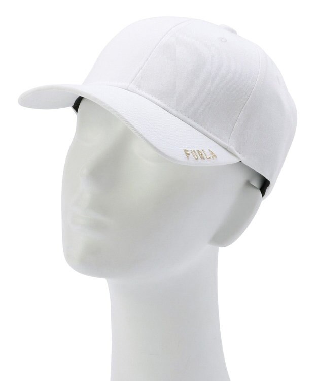 MOONBAT FURLA(フルラ) ロゴ刺繍キャップ UV対策/手洗い可能/抗菌防臭加工 ホワイト