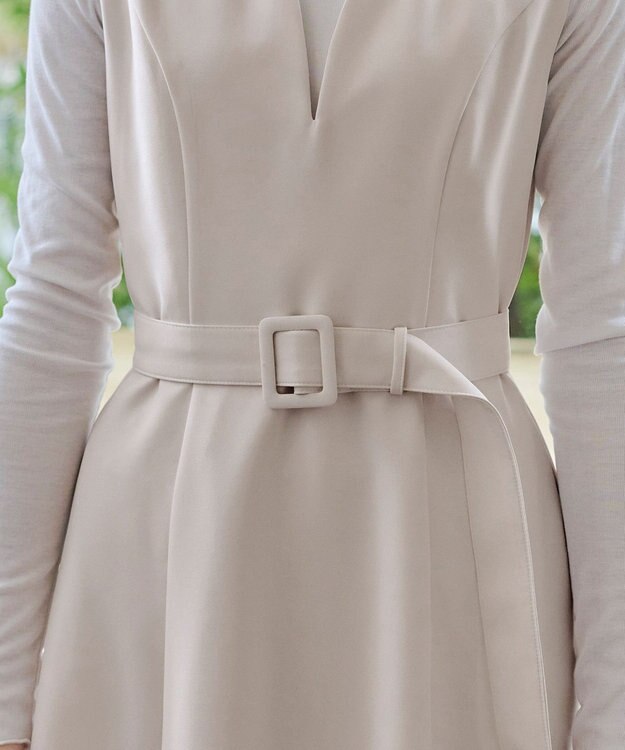 Tiaclasse 【洗える】ラウンドキーネックジャンパースカート アイボリー