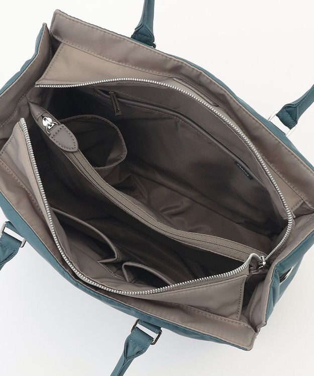 Y'SACCS 【ムック本掲載】ツイルナイロン　スクエアトート　Mサイズ ブルーグリーン