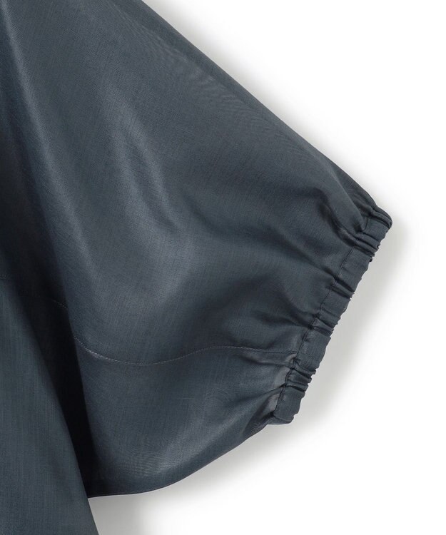 23区 【洗える】ソフトシアーフィルム コンパクト ブラウス ダークグリーン系